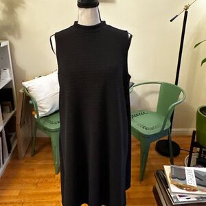 Neiman Marcus Black Textured Mini Dress